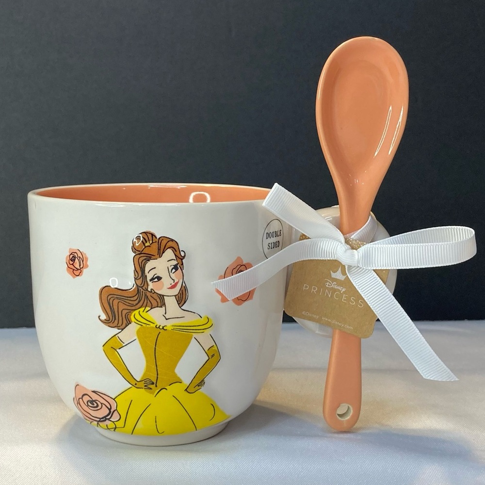 Rae Dunn Disney Beauty & The Beast Belle Mug With Spoon